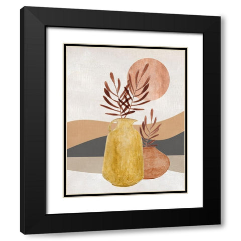 Adobe Moon I Black Modern Wood Framed Art Print with Double Matting by Tava Studios