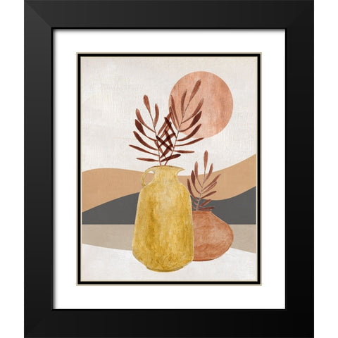 Adobe Moon I Black Modern Wood Framed Art Print with Double Matting by Tava Studios