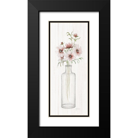 Pretty Pink I Black Modern Wood Framed Art Print with Double Matting by Tava Studios