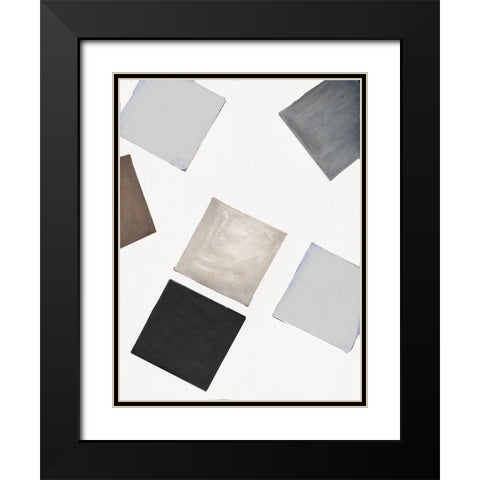 Block Encounter Revisit I Black Modern Wood Framed Art Print with Double Matting by Tava Studios
