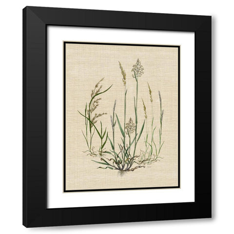 Linen Grasses I Black Modern Wood Framed Art Print with Double Matting by Nan