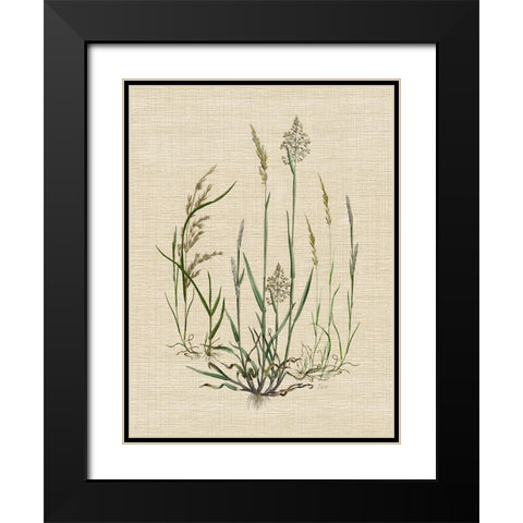 Linen Grasses I Black Modern Wood Framed Art Print with Double Matting by Nan