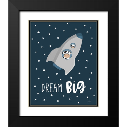 Cow in Space I Black Modern Wood Framed Art Print with Double Matting by Carpentieri, Natalie