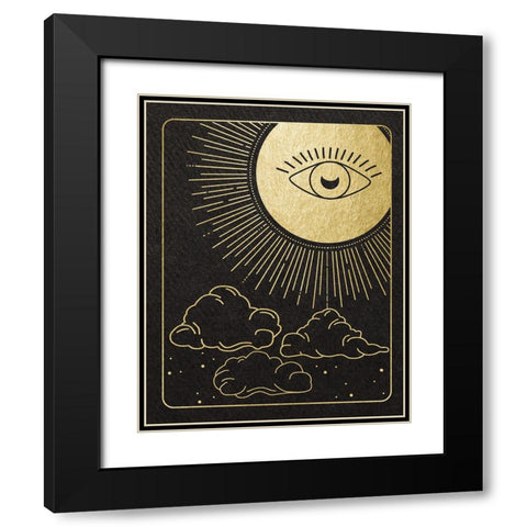 Celestial Eye Black Modern Wood Framed Art Print with Double Matting by Santiago, Daniela