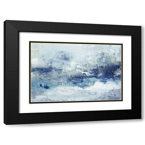 Blue Cloudscape Black Modern Wood Framed Art Print with Double Matting by Tava Studios