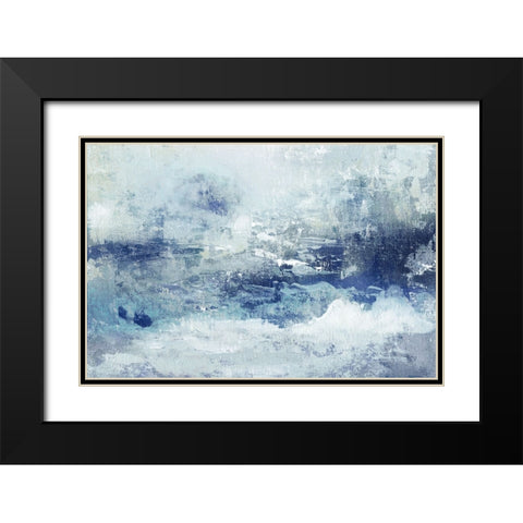 Blue Cloudscape Black Modern Wood Framed Art Print with Double Matting by Tava Studios