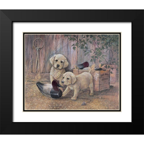 Grandpas Decoys Black Modern Wood Framed Art Print with Double Matting by Manning, Ruane