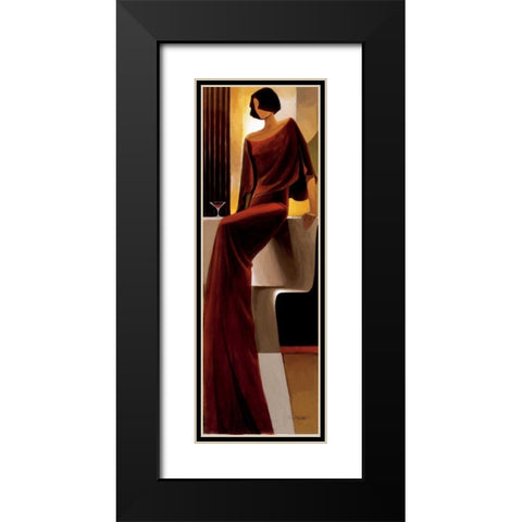 Poise Black Modern Wood Framed Art Print with Double Matting by Mallett, Keith