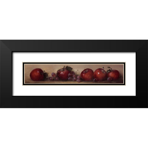 Apples and Grapes Black Modern Wood Framed Art Print with Double Matting by Levin, Judith