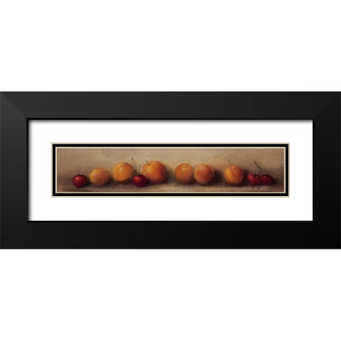 Apricots and Cherries Black Modern Wood Framed Art Print with Double Matting by Levin, Judith
