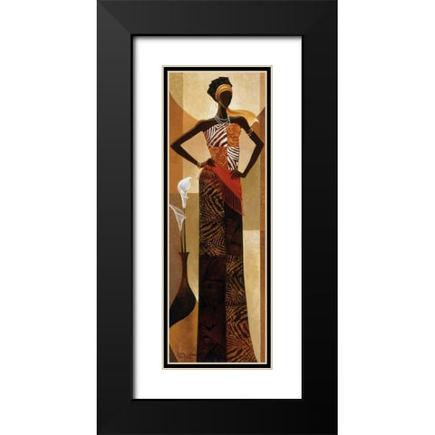 Amira Black Modern Wood Framed Art Print with Double Matting by Mallett, Keith