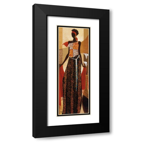 Malaika Black Modern Wood Framed Art Print with Double Matting by Mallett, Keith