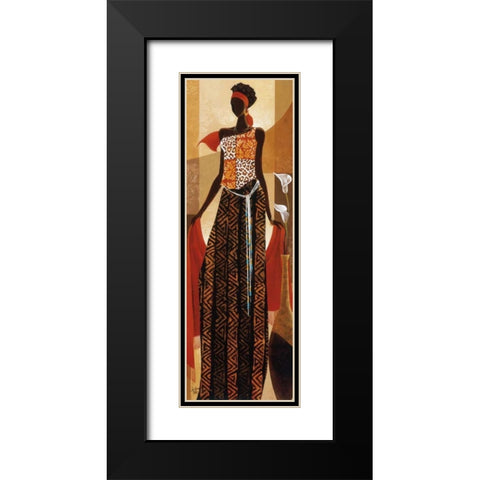 Malaika Black Modern Wood Framed Art Print with Double Matting by Mallett, Keith