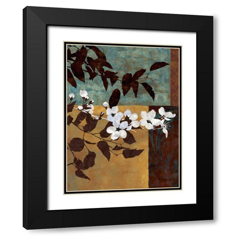 Spring Blossoms I Black Modern Wood Framed Art Print with Double Matting by Mallett, Keith