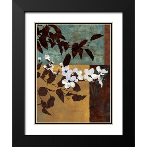 Spring Blossoms I Black Modern Wood Framed Art Print with Double Matting by Mallett, Keith