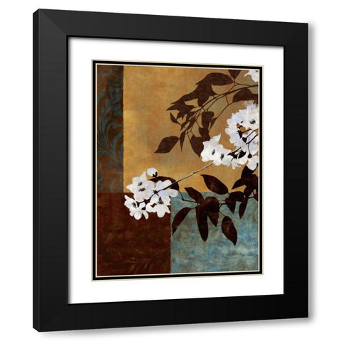 Spring Blossoms II Black Modern Wood Framed Art Print with Double Matting by Mallett, Keith