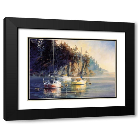Sunrise Black Modern Wood Framed Art Print with Double Matting by Holland, Kiff
