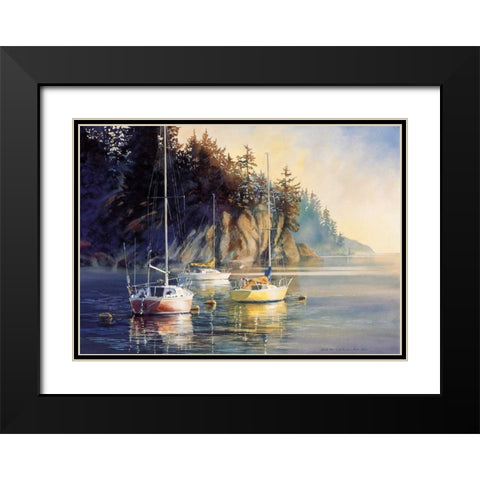 Sunrise Black Modern Wood Framed Art Print with Double Matting by Holland, Kiff