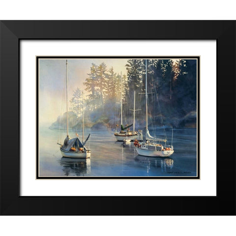 Serenity Black Modern Wood Framed Art Print with Double Matting by Holland, Kiff
