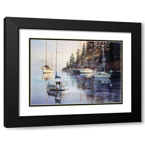 Tranquility Black Modern Wood Framed Art Print with Double Matting by Holland, Kiff