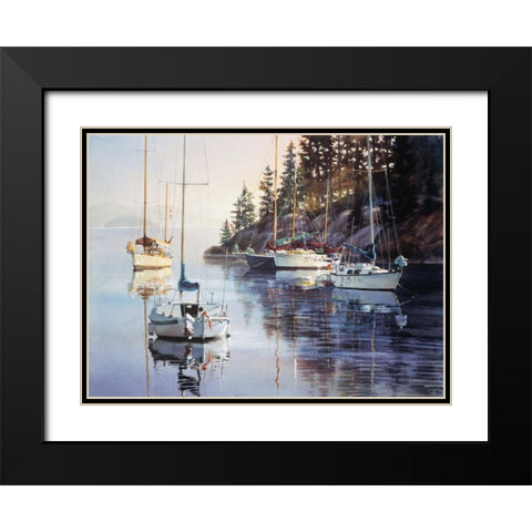 Tranquility Black Modern Wood Framed Art Print with Double Matting by Holland, Kiff