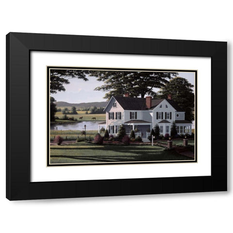 The Country Inn Black Modern Wood Framed Art Print with Double Matting by Saunders, Bill