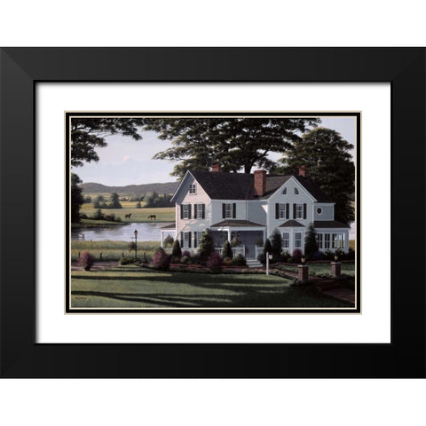 The Country Inn Black Modern Wood Framed Art Print with Double Matting by Saunders, Bill