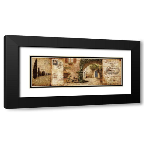 Tuscan Courtyard Black Modern Wood Framed Art Print with Double Matting by Mallett, Keith