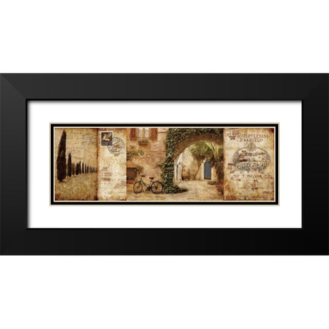 Tuscan Courtyard Black Modern Wood Framed Art Print with Double Matting by Mallett, Keith