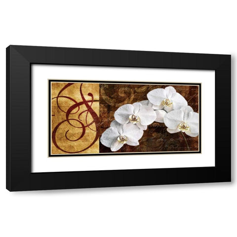 Moonlit Orchids Black Modern Wood Framed Art Print with Double Matting by Mallett, Keith