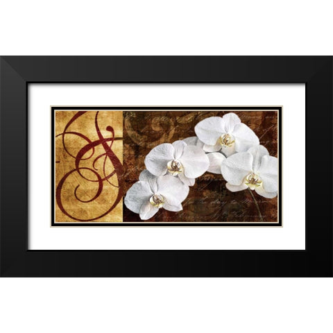 Moonlit Orchids Black Modern Wood Framed Art Print with Double Matting by Mallett, Keith