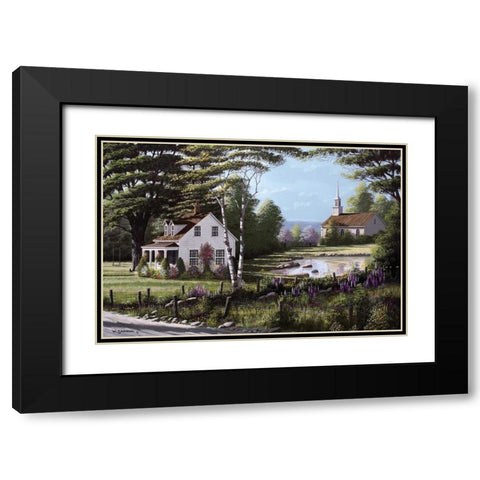 Wildflowers Black Modern Wood Framed Art Print with Double Matting by Saunders, Bill