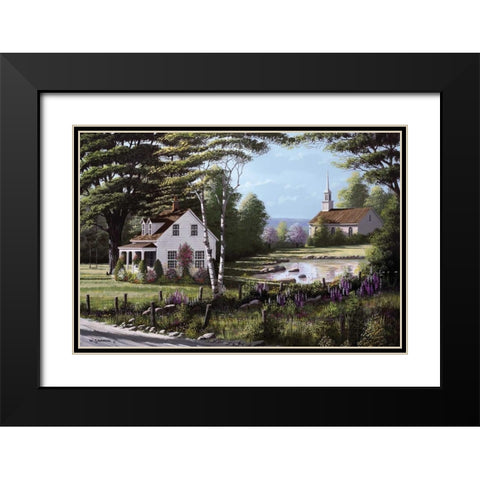 Wildflowers Black Modern Wood Framed Art Print with Double Matting by Saunders, Bill