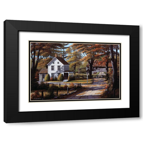 Rustling Leaves Black Modern Wood Framed Art Print with Double Matting by Saunders, Bill