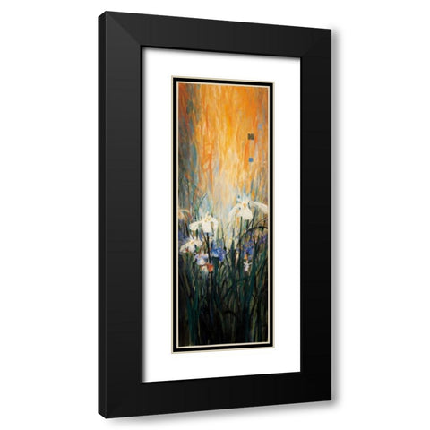 Golden Winged Garden I Black Modern Wood Framed Art Print with Double Matting by Li-Leger, Don