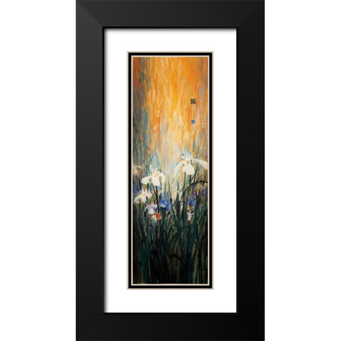 Golden Winged Garden I Black Modern Wood Framed Art Print with Double Matting by Li-Leger, Don