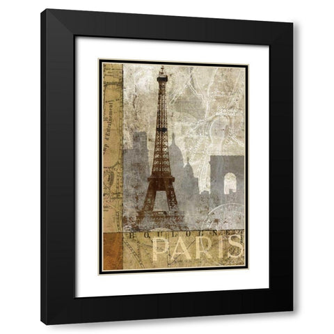April in Paris Black Modern Wood Framed Art Print with Double Matting by Mallett, Keith