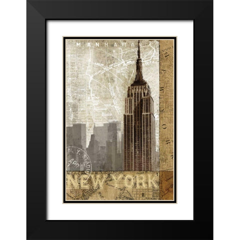 Autumn in New York Black Modern Wood Framed Art Print with Double Matting by Mallett, Keith