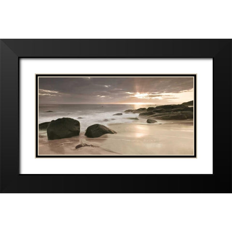 Midnight Sunset Black Modern Wood Framed Art Print with Double Matting by Frank, Assaf