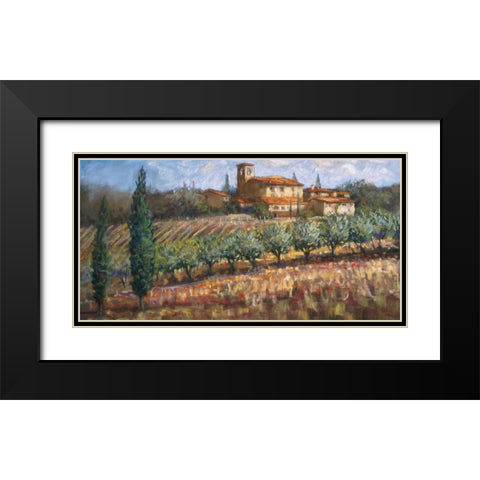 Tuscan Olives Black Modern Wood Framed Art Print with Double Matting by Surridge, Malcolm