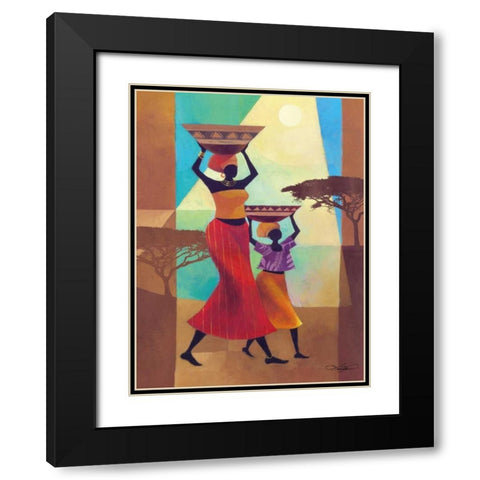 Mothers Helper Black Modern Wood Framed Art Print with Double Matting by Mallett, Keith