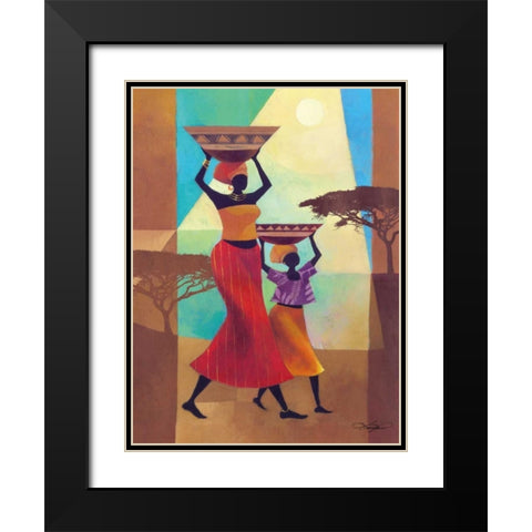 Mothers Helper Black Modern Wood Framed Art Print with Double Matting by Mallett, Keith