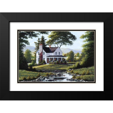 Serenity Black Modern Wood Framed Art Print with Double Matting by Saunders, Bill