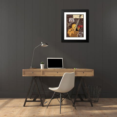 Chi-town Black Modern Wood Framed Art Print with Double Matting by Mallett, Keith