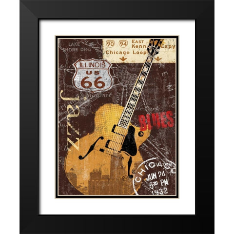 Chi-town Black Modern Wood Framed Art Print with Double Matting by Mallett, Keith