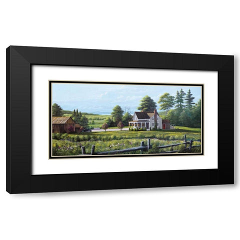 Hanging Basket Black Modern Wood Framed Art Print with Double Matting by Saunders, Bill