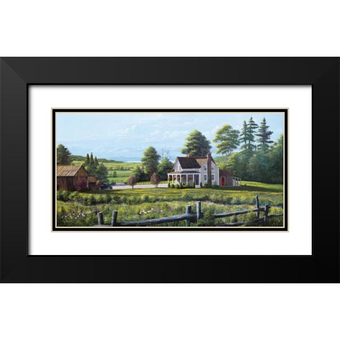 Hanging Basket Black Modern Wood Framed Art Print with Double Matting by Saunders, Bill