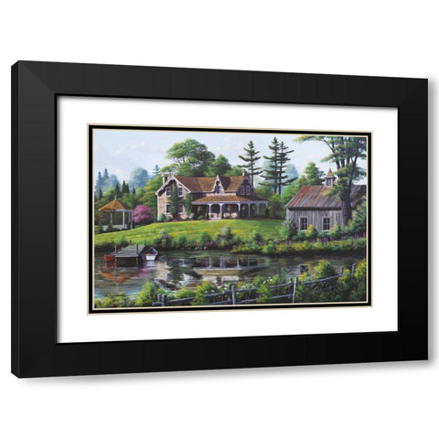 Reflections of Spring Black Modern Wood Framed Art Print with Double Matting by Saunders, Bill