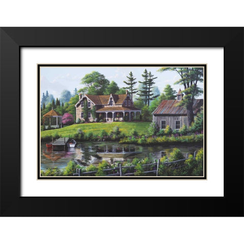 Reflections of Spring Black Modern Wood Framed Art Print with Double Matting by Saunders, Bill