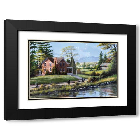 Fields of Gold and Green Black Modern Wood Framed Art Print with Double Matting by Saunders, Bill